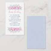 Baby shower Book Request Pink Flowers Waterverf Informatiekaartje (Voorkant / Achterkant)