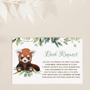 Baby shower Book Request Red Panda Beer Informatiekaartje