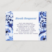 Baby shower Book Request Tie Dye Blue Shibori Informatiekaartje (Voorkant)