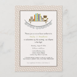 baby shower Book Thmed Unisex Invitation Kaart