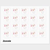 Baby shower Bookplaat Roze meisje Vierkante Sticker (Vel)