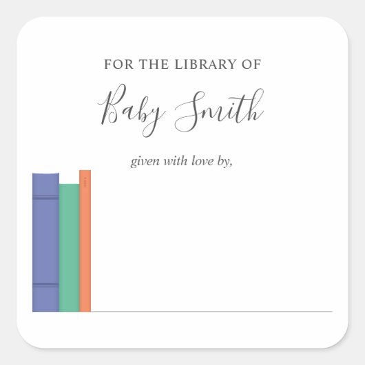 Baby shower Bookplate Sticker (Voorkant)
