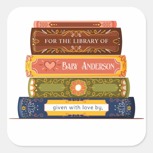 Baby shower Bookplate Sticker (Voorkant)