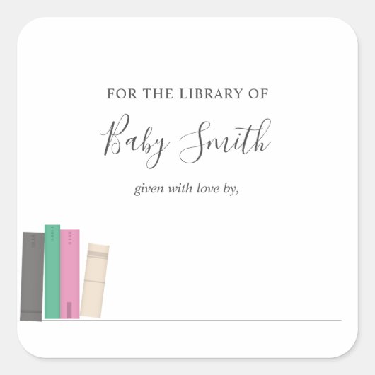 Baby shower Bookplate Sticker (Voorkant)