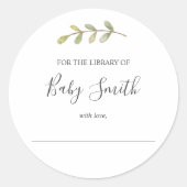 Baby shower Bookplate Sticker (Voorkant)