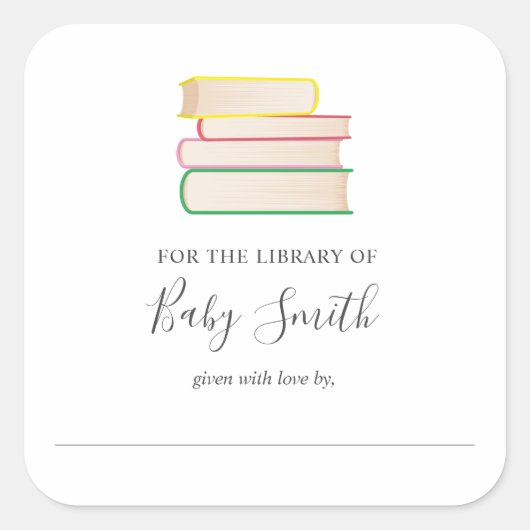 Baby shower Bookplate Sticker (Voorkant)