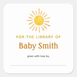 Baby shower Bookplate Sunshine Sticker