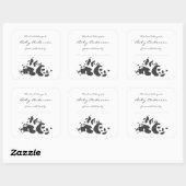 Baby shower Bookplaten / Panda's, neutraal geslach Vierkante Sticker (Vel)