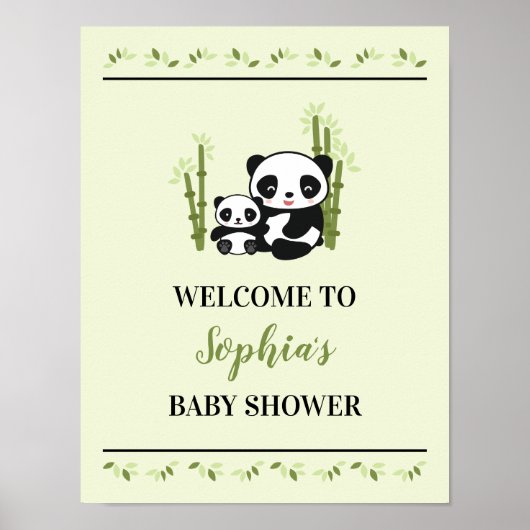 Baby shower Bord Baby van het Beer Panda Poster (Voorkant)
