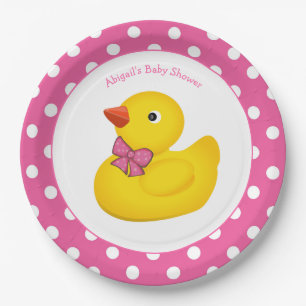 Baby shower Bord gele duck Pink Pink