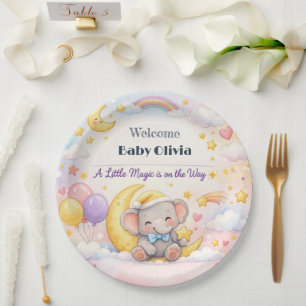 Baby Shower Borden   Magic Moon Thema Papieren Bordje