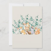 Baby shower bos bos groen wilde dieren kaart (Achterkant)