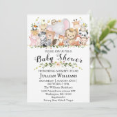 Baby shower bos bos groen wilde dieren kaart (Staand voorkant)