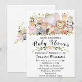 Baby shower bos bos groen wilde dieren kaart (Voorkant / Achterkant)
