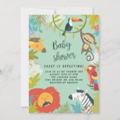 Baby shower bos bos groen wilde dieren kaart (Voorkant)