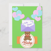 Baby shower bos bos groen wilde dieren kaart (Achterkant)