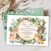 Baby shower bos bos groen wilde dieren kaart