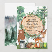 Baby shower bos bos groen wilde dieren kaart (Voorkant / Achterkant)