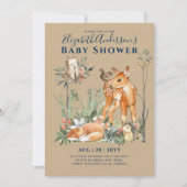 Baby shower bos bos groen wilde dieren kaart (Voorkant)