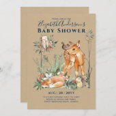 Baby shower bos bos groen wilde dieren kaart (Voorkant / Achterkant)