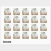 Baby shower bos bos vierkante sticker (Vel)