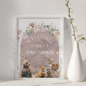 Baby shower bos dierlijk bloemmeisje welkom poster