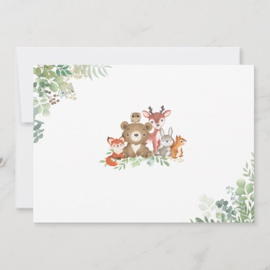 Baby shower bos kaart (Achterkant)