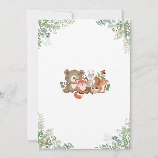 Baby shower bos kaart (Achterkant)