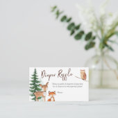 Baby shower bos - luierkaart informatiekaartje (Staand voorkant)