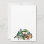Baby shower bosbeboten beer wolvenherten kaart (Achterkant)