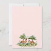 Baby shower bosbeboten herten blush kaart (Achterkant)