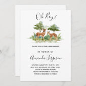 Baby shower bosbos dierherten kaart (Voorkant / Achterkant)