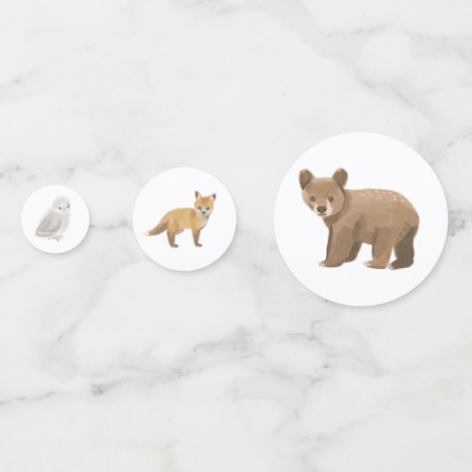 Baby shower Bosbossen Confetti (Voorkanten)