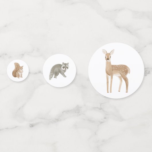 Baby shower Bosbossen Confetti (Achterkanten)