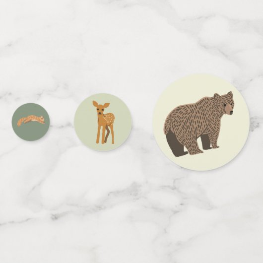 Baby shower Bosbossen Confetti (Voorkanten)