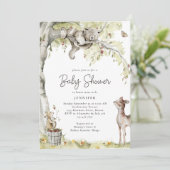 Baby shower Bosbossen Kaart (Staand voorkant)