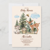Baby shower Bosbossen Kaart (Voorkant)