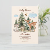 Baby shower Bosbossen Kaart (Staand voorkant)