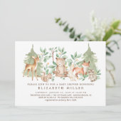 Baby shower Bosbossen Kaart (Staand voorkant)