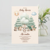 Baby shower Bosbossen Kaart (Staand voorkant)