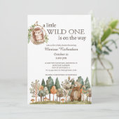 Baby shower Bosbossen Kaart (Staand voorkant)