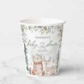 Baby shower Bosbossen Papieren Bekers (Achterkant)