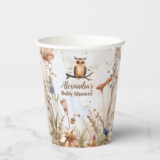 Baby shower Bosbossen Papieren Bekers (Achterkant)