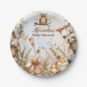 Baby shower Bosbossen Papieren Bordje (Voorkant)
