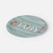 Baby shower Bosbossen Papieren Bordje (Gekanteld)