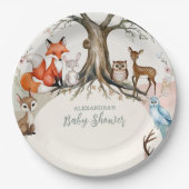Baby shower Bosbossen Papieren Bordje (Voorkant)