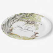 Baby shower Bosbossen Papieren Bordje (Gekanteld)