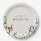 Baby shower Bosbossen Papieren Bordje (Voorkant)