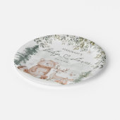 Baby shower Bosbossen Papieren Bordje (Gekanteld)