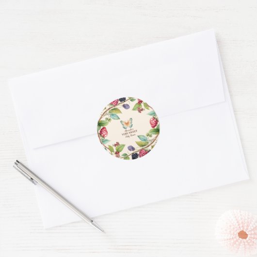 Baby shower Bosbossen Ronde Sticker (Envelop)